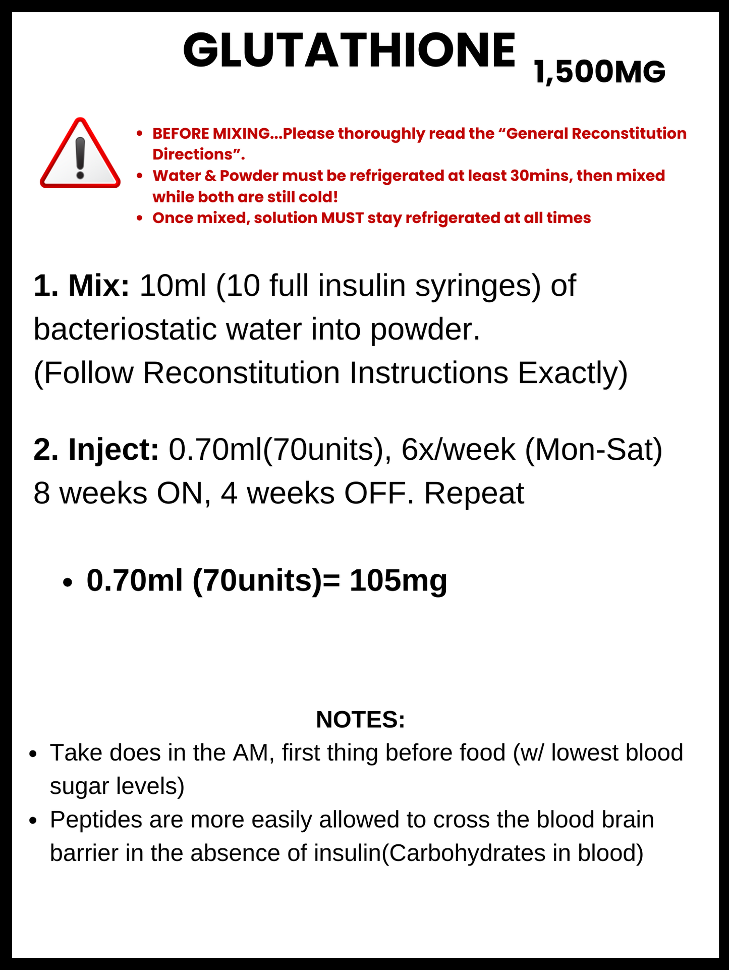 Glutathione: 1500MG